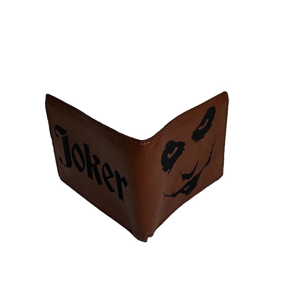 Unbranded Joker Brown Leather Bi-Fold Wallet